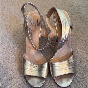 Kate Spade Gold Heels with Ankle Strap